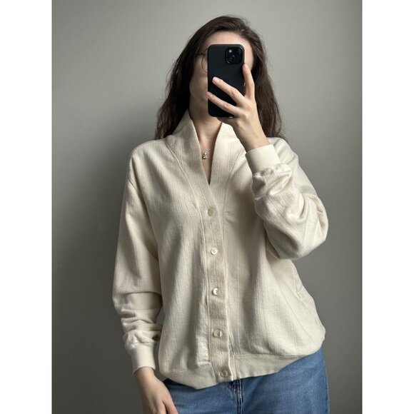 L&W Off-White Cardigan Size XL – Soft Knit Button Front Cozy Layer Timeless Clas - Picture 3 of 7